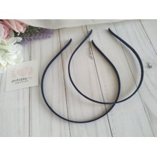 Ободок для волос, металл в атласе, 0,5 см, цвет глубокий синий